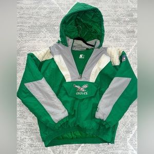 Philadelphia Eagles Vintage Starter Jacket L Kelly Green Rare